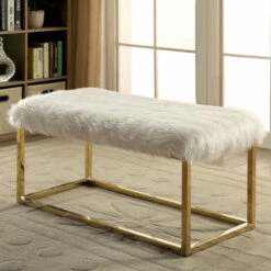 Best deal 🧨 Furniture Of America Tula Contemporary White 40-inch Metal Bench 🥰