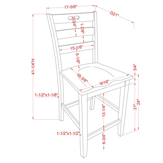 Brand new 🎁 Furniture Of America Jonah Ladder Back Counter Height Chairs, Set Of 2 Light Grey ⌛ - Image 5