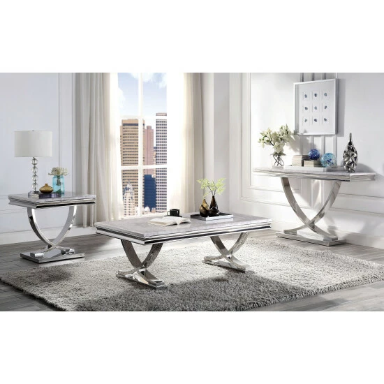 Brand new ๐ Furniture Of America Verdiccio Glam Chrome 51-inch Coffee Table ๐ - Image 2