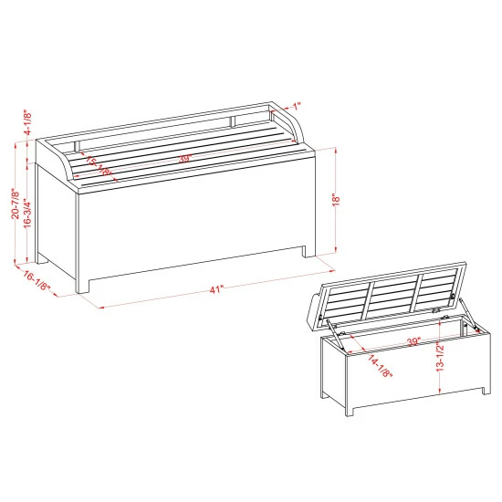 Brand new ❤️ Furniture Of America Courtnie Navy 2-piece Storage Bench And Serving Cart Set 🥰 - Image 8