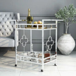 Top 10 ✨ Furniture Of America Foroka Contemporary Chrome 2-shelf Serving Cart 😀
