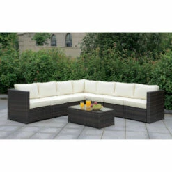 Top 10 👏 Furniture Of America Nene Contemporary Brown Patio Sectional Set 😍