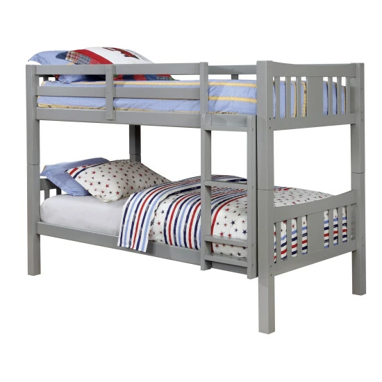 Coupon 👍 Furniture Of America Dai Modern Twin/Twin Solid Wood Bunk Bed Dark Walnut 😍 - Image 7