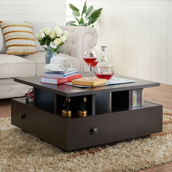 Deals 😉 Furniture Of America Gald Contemporary Espresso 33-inch Coffee Table 🔔