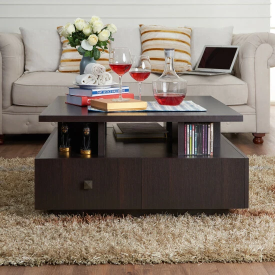 Deals 😉 Furniture Of America Gald Contemporary Espresso 33-inch Coffee Table 🔔 - Image 2