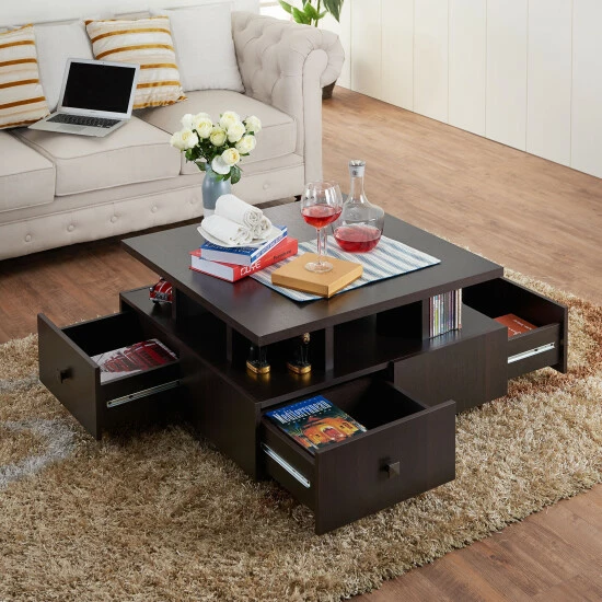 Deals 😉 Furniture Of America Gald Contemporary Espresso 33-inch Coffee Table 🔔 - Image 3