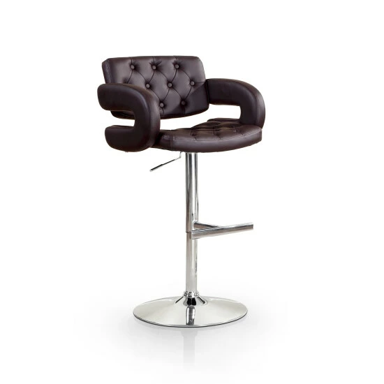 Cheapest 🤩 Furniture Of America Vardara Tufted Height Adjustable Swivel Barstool Dark Brown 👍 - Image 4