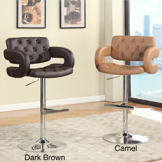 Cheapest 🤩 Furniture Of America Vardara Tufted Height Adjustable Swivel Barstool Dark Brown 👍 - Image 5