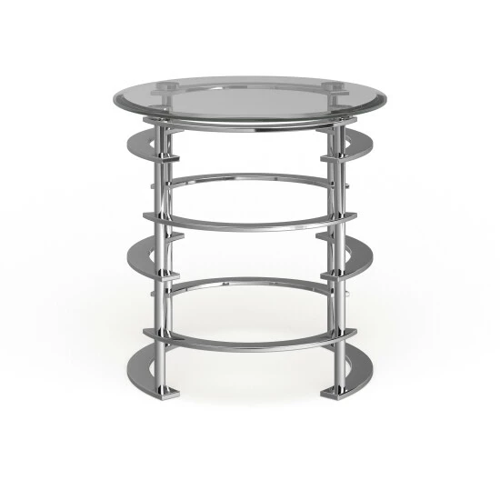 Wholesale 👏 Furniture Of America Odella Contemporary Glam 24-inch Glass Top Side Table Gold 🎁 - Image 4