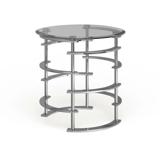 Wholesale 👏 Furniture Of America Odella Contemporary Glam 24-inch Glass Top Side Table Gold 🎁 - Image 5