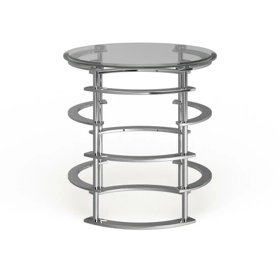 Wholesale 👏 Furniture Of America Odella Contemporary Glam 24-inch Glass Top Side Table Gold 🎁 - Image 7