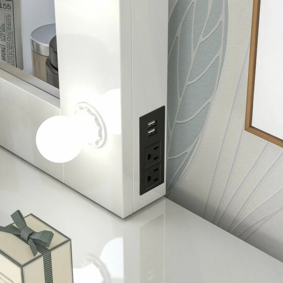 Hot Sale 🎉 Furniture Of America Roseanne Vanity Desk With Cabinets And Mirror Set 🌟 - Image 4