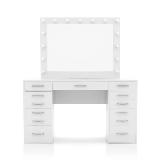 Hot Sale 🎉 Furniture Of America Roseanne Vanity Desk With Cabinets And Mirror Set 🌟 - Image 7