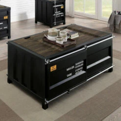 Best Pirce ⭐ Furniture Of America Arn Urban Metal 47-inch Storage Coffee Table Black 😉