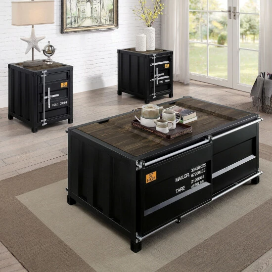 Best Pirce ⭐ Furniture Of America Arn Urban Metal 47-inch Storage Coffee Table Black 😉 - Image 4