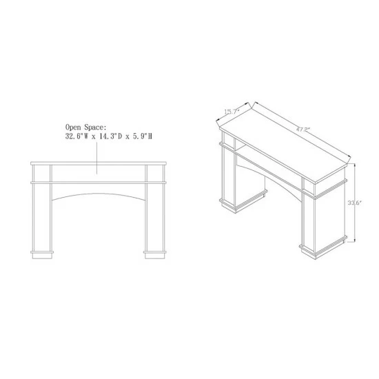 New ❤️ Furniture Of America Mete Modern Walnut 47-inch 1-shelf Console Table ⌛ - Image 5