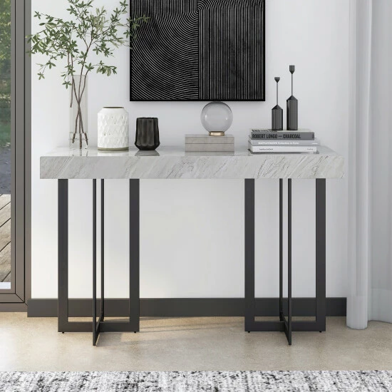 Flash Sale ⌛ Granala Faux Marble 47" Sofa Table With Drawer By Furniture Of America 👍 - Image 2