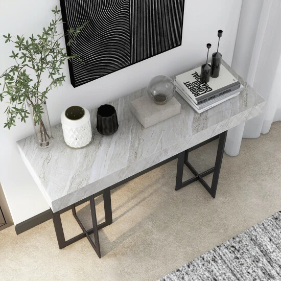 Flash Sale ⌛ Granala Faux Marble 47" Sofa Table With Drawer By Furniture Of America 👍 - Image 3