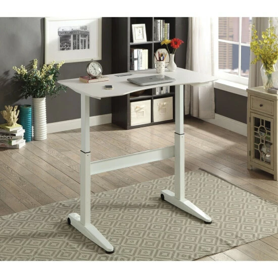 Coupon ❤️ Furniture Of America Glidene 47-inch Metal Adjustable Standing Desk White 🎁 - Image 5