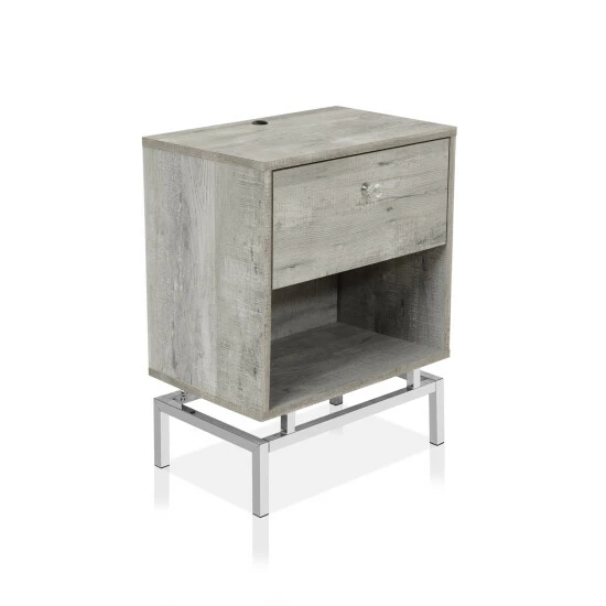 Promo 🛒 Furniture Of America Camelia Contemporary 18-inch 1-shelf Side Table Distressed Grey 👏 - Image 6