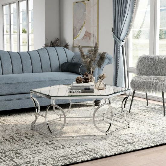 Best reviews of 🎉 Furniture Of America Talm Modern Chrome 40-inch Metal Coffee Table 🎁