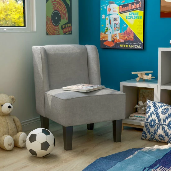 Budget 🧨 Furniture Of America Kirkland Wingback And Armless Kid's Reading Chair Antique Indigo ✨ - Image 2