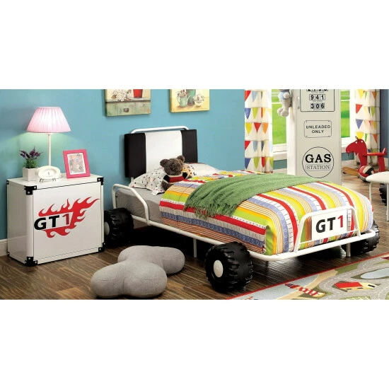 Top 10 ❤️ Furniture Of America Feln Modern Metal Racing Bed And Nightstand Set Pink 🌟 - Image 8