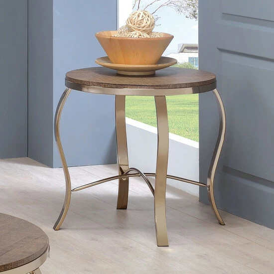 Hot Sale ๐ Furniture Of America Fays Gold 34-inch 3-piece Round Accent Table Set ๐ - Image 3