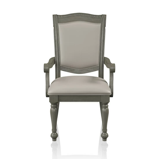 New π₯° Furniture Of America Tima Traditional Grey Dining Arm Chairs (Set Of 2) π - Image 6