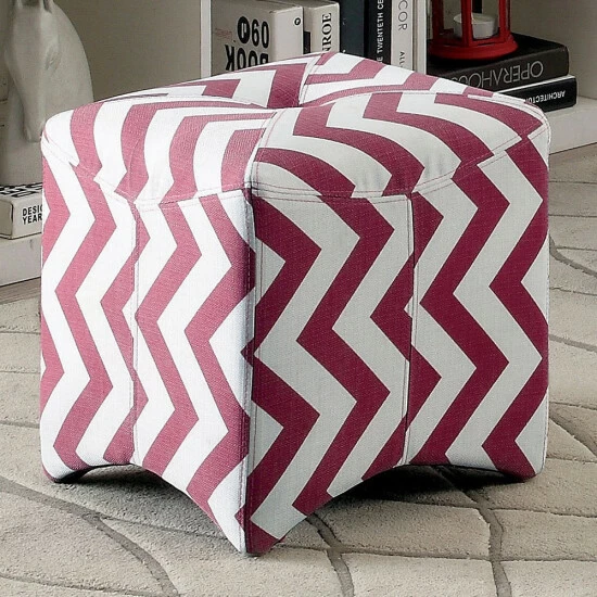 New ❤️ Furniture Of America Rith Contemporary Fabric Tufted Square Ottoman Blue 🛒 - Image 3