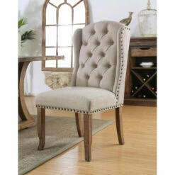 Brand new 🌟 Furniture Of America Farmhouse Ivory Wingback Dining Chairs, Set Of 2 ⭐