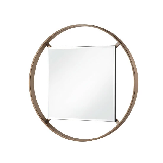 Cheap 🎁 Furniture Of America Fees Modern 33-inch Round Beveled Wall Mirror Chrome 😉 - Image 5