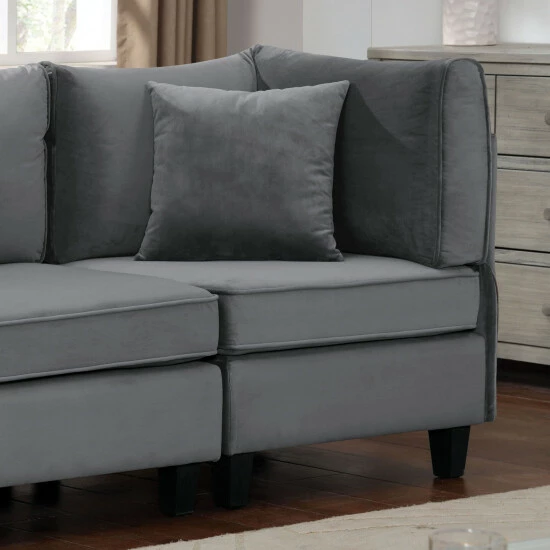 Brand new โญ Furniture Of America Clarion Contemporary Grey Flannelette Small Sofa ๐ - Image 3