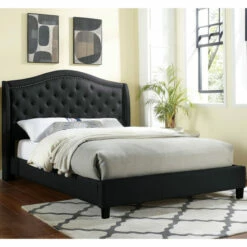 Flash Sale 🧨 Furniture Of America Heim Traditional Button-tufted Platform Bed Brown 🥰