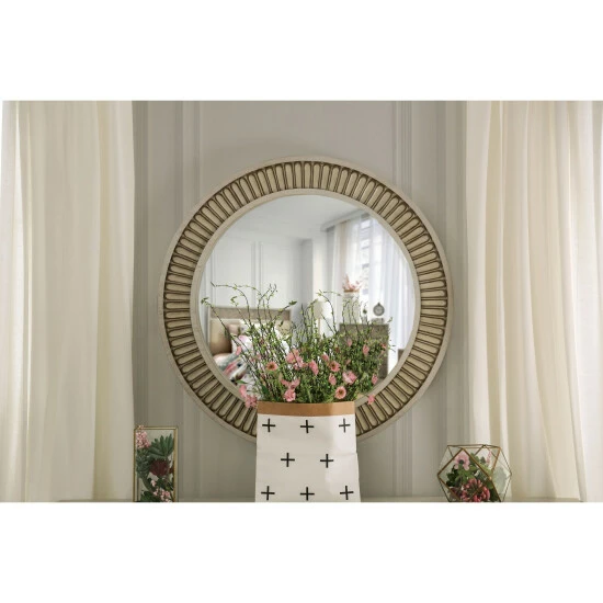 Best Pirce ๐คฉ Furniture Of America Cadogen 38-inch Round Antique White Mirror ๐