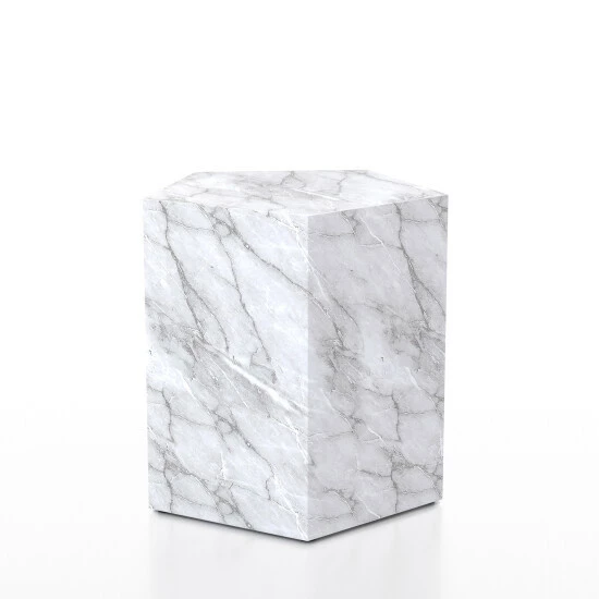 Hot Sale 🔥 Furniture Of America Alma Modern Faux Marble 19-inch Side Table Black 👍 - Image 4