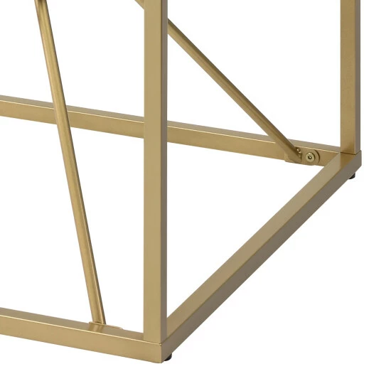 New 🌟 Furniture Of America Taylan Gold 🧥 Coated Steel And Glass Side Table 🤩 - Image 6