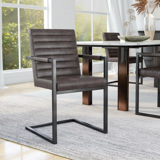 Best deal 🎁 Furniture Of America Vendrie Modern Upholstered Dining Chairs, Set Of 2 Brown 🎁 - Image 2