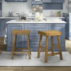 Hot Sale π Furniture Of America Howler Farmhouse 24" Saddle Stool (Set Of 2) Dark Cherry π