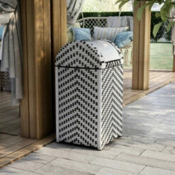 Buy 🥰 Alat Wicker Outdoor Deck Storage Hamper By Furniture Of America Black 😍