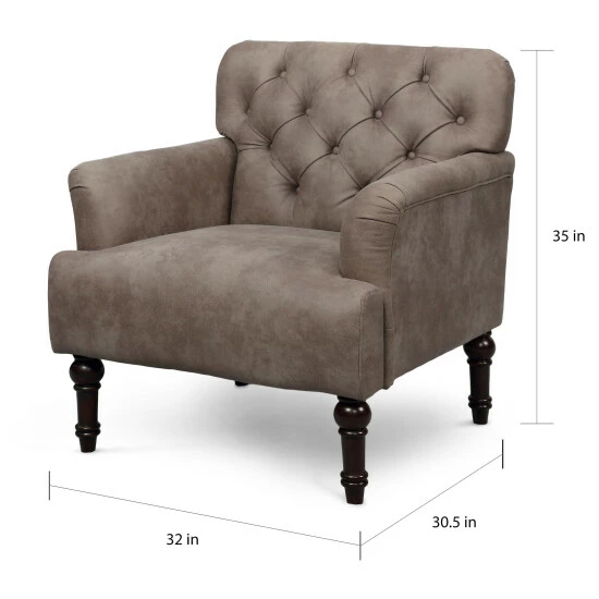 Budget 🌟 Furniture Of America Purani Tufted Wide Accent Chair With T-cushion Brown 😉 - Image 5