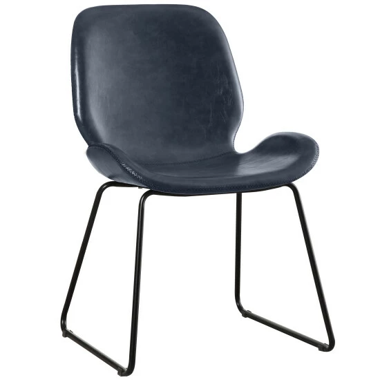 Best Sale π Furniture Of America Gill Modern Faux Leather Curved Accent Chair Black π - Image 3