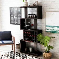 Cheapest π Furniture Of America 4-tier Bar Cabinet With 24-bottle Wine Rack Cappuccino π