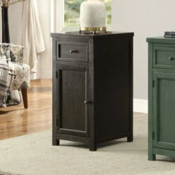 Best Sale 😀 Furniture Of America Kae Vintage 17-inch Solid Wood 1-drawer Side Table Antique White 👏