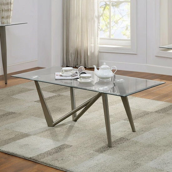 New ๐ Furniture Of America Oddsam Contemporary Champagne 48-inch Coffee Table ๐