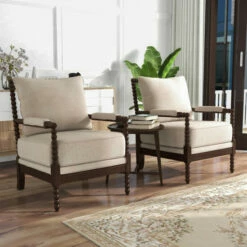 Cheapest 👍 Furniture Of America Digg Taupe Fabric Accent Chair (Set Of 2) 💯