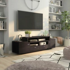 Best Sale 😍 Furniture Of America Merc Multi-functional Storage TV Console Cappuccino 🌟