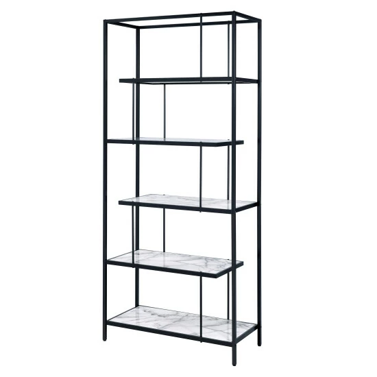 Best Sale 🥰 Furniture Of America Kressly Contemporary White Metal 5-Shelf Bookcase 🛒 - Image 2