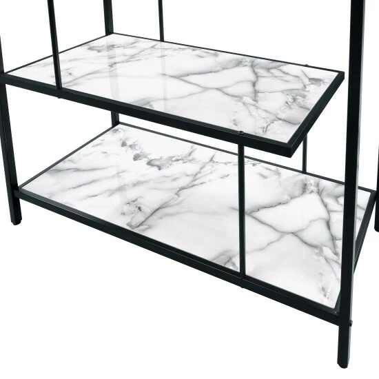Best Sale 🥰 Furniture Of America Kressly Contemporary White Metal 5-Shelf Bookcase 🛒 - Image 3
