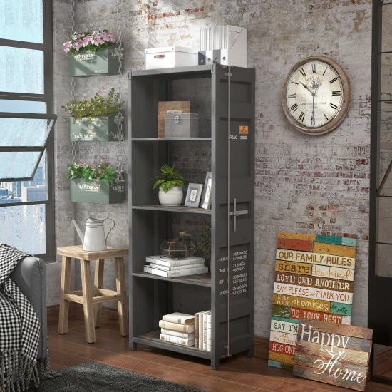 Best Sale π Furniture Of America Carnsile Contemporary Open Back 5-layer Bookcase Sand White Powder π§₯ Coating π - Image 2